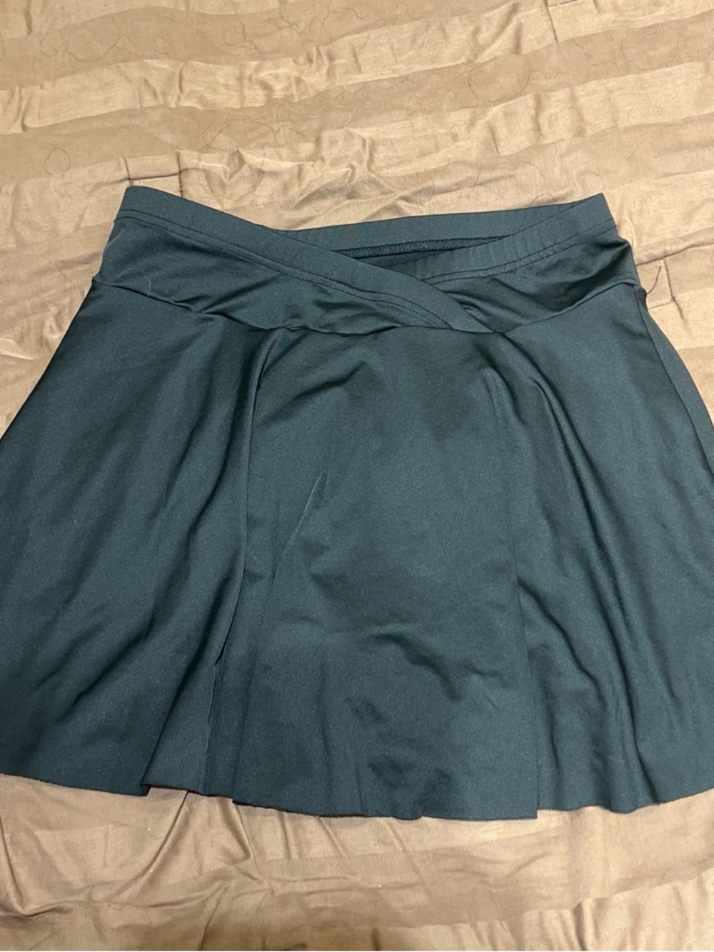 SHEIN Black Skater Skirt with Crossover Waistband